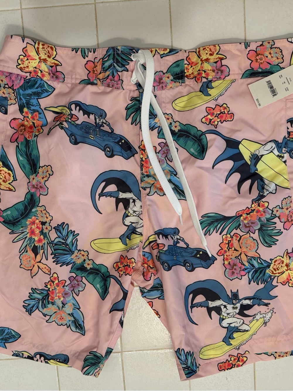 Batman Surf Print Swim Trunks